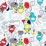 Organic Toddler Pillow Case, Organic Toddler Pillow Cover - Astronauts