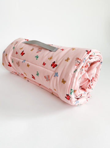 Toddler organic nap mat with pillow and blanket for preschool daycare