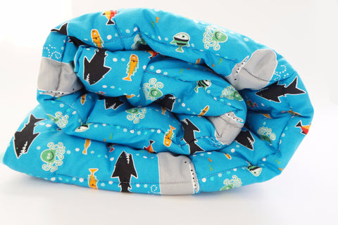 Organic Play Mat, Organic Toddler Comforter - Shark