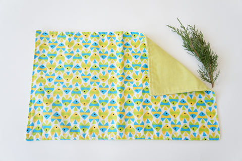 Organic Cotton Lovey Security Blanket Burp Cloth Fishies