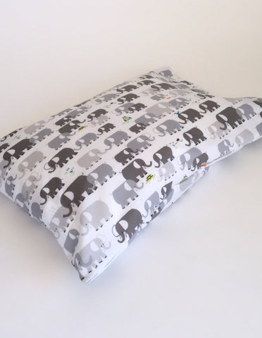 Organic Toddler Pillow Case - Elephants