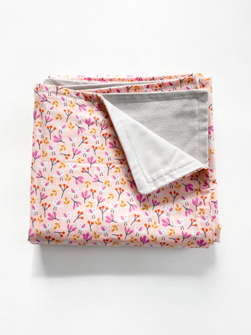 Organic Cotton Baby Toddler Blanket Pink Birds