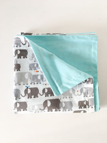 Organic Cotton Baby Toddler Blanket Elephants