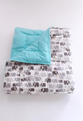 Organic Baby Playmat, Organic Toddler Comforter - Elephants