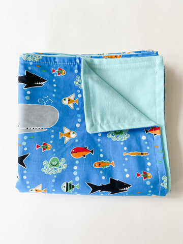 Organic Cotton Baby Toddler Blanket Shark