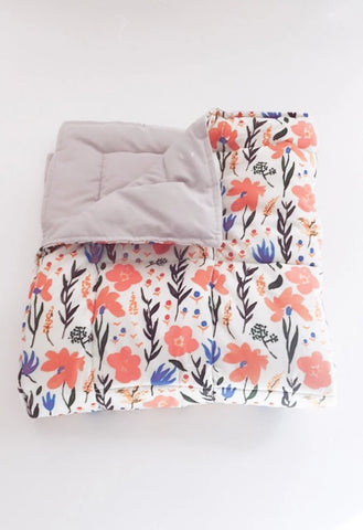 Organic Baby Playmat, Organic Toddler Comforter - Flowers